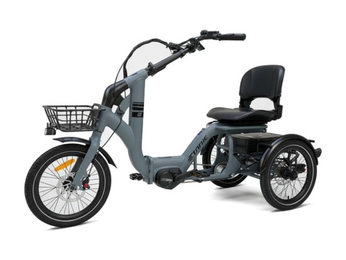 Etnnic Mova faltbares E-Dreirad mit Bafang-Mittelmotor und 672-Wh-Akku, grau