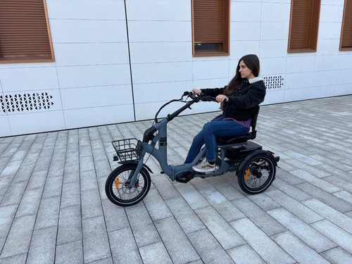 Etnnic Mova faltbares E-Dreirad mit Bafang-Mittelmotor und 672-Wh-Akku, grau – Bild 3
