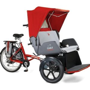 Van Raam Chat Rikscha Transportfahrrad mit Silent-Motor, Signalrot