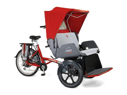 Van Raam Chat Rikscha Transportfahrrad mit Silent-Motor, Signalrot