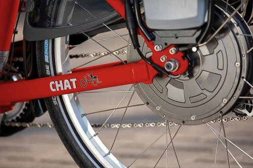 Van Raam Chat Rikscha Transportfahrrad mit Silent-Motor, Signalrot – Bild 3