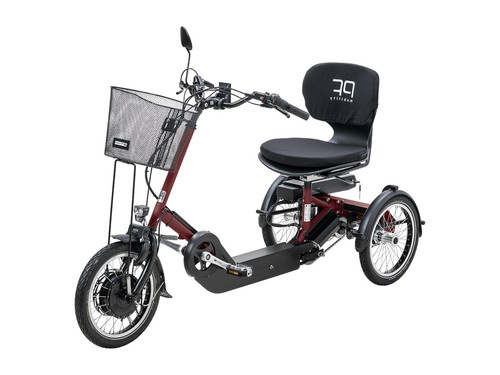 PF Mobility Cochem Medi Schalendreirad mit Promovec-E-Antrieb, Burgunderrot – Bild 2