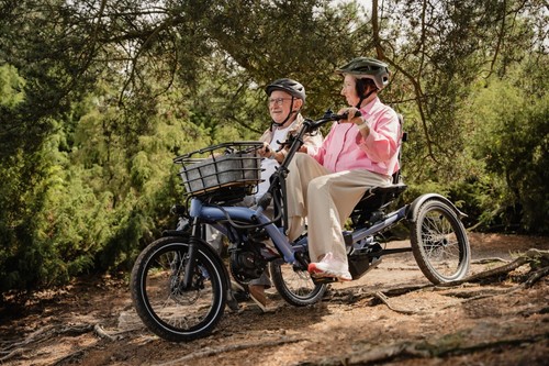 Hase Bikes Kettwiesel TWO Paralleltandem-Dreirad mit Bosch CX, Taubenblau – Bild 2